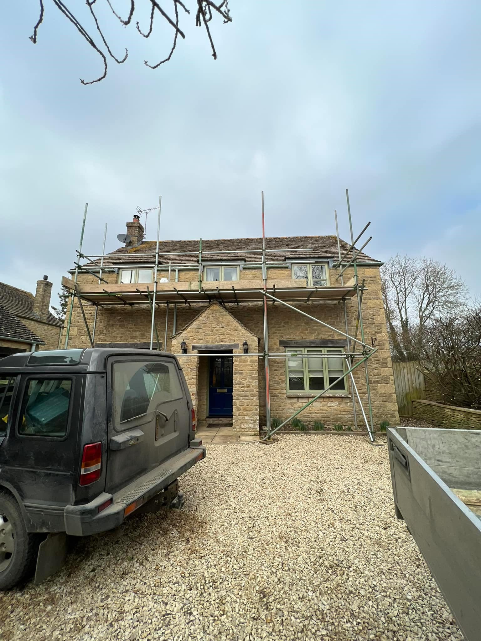 Domestic scaffolding erected for home renovation in Oxfordshire