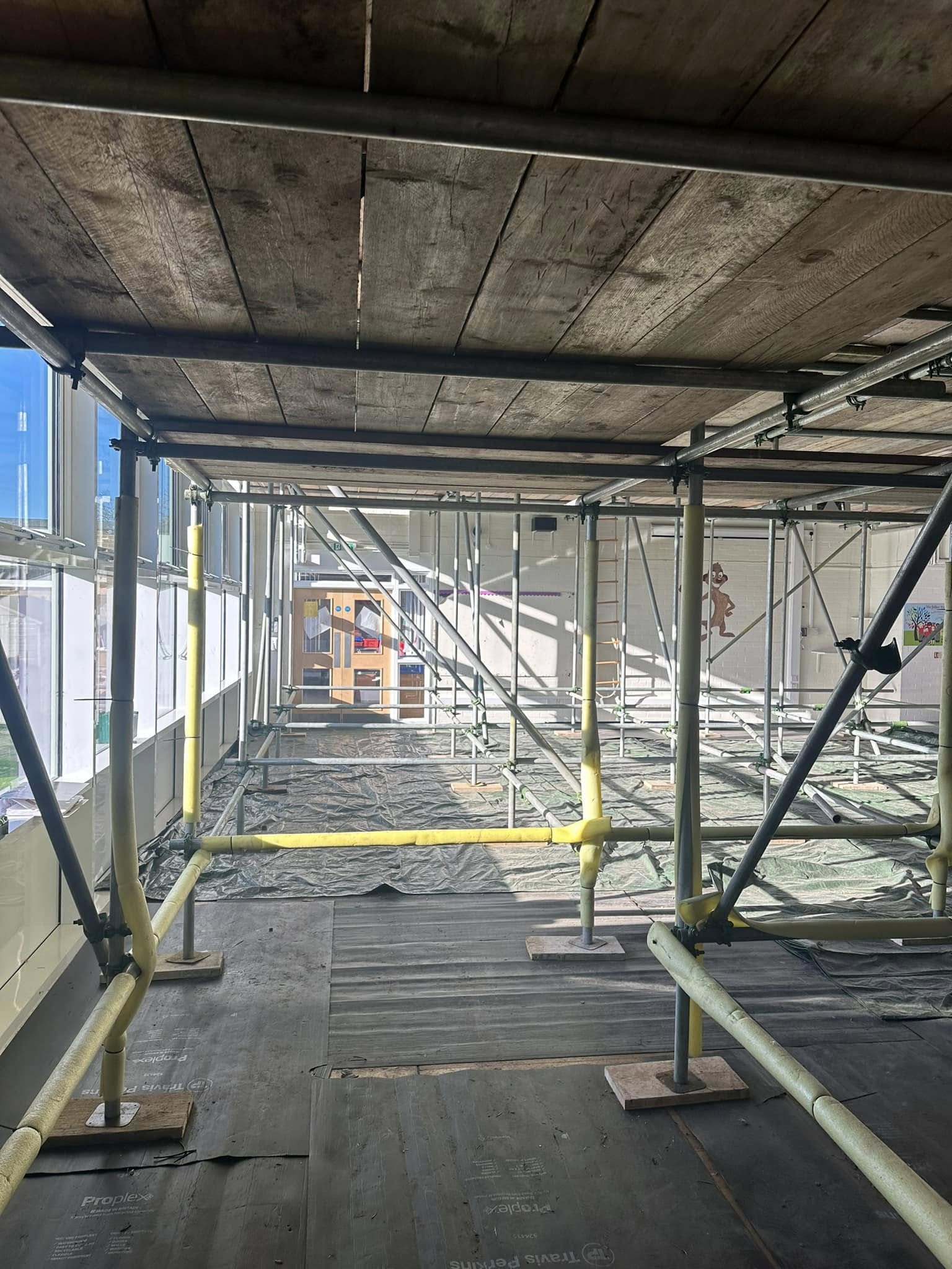 Scaffolding structure installed for warehouse project in Oxfordshire