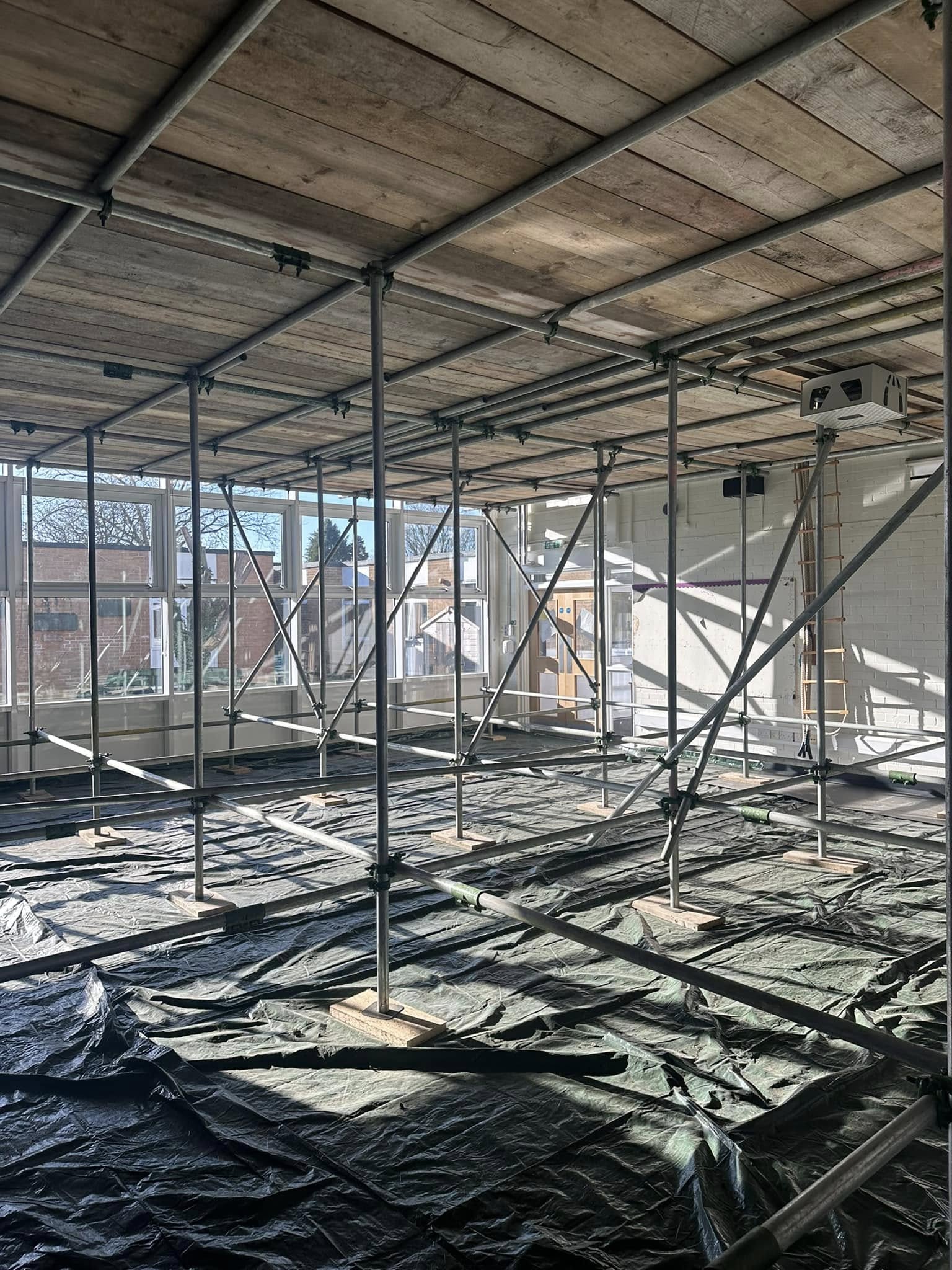 Industrial scaffolding structure built safely in Oxford